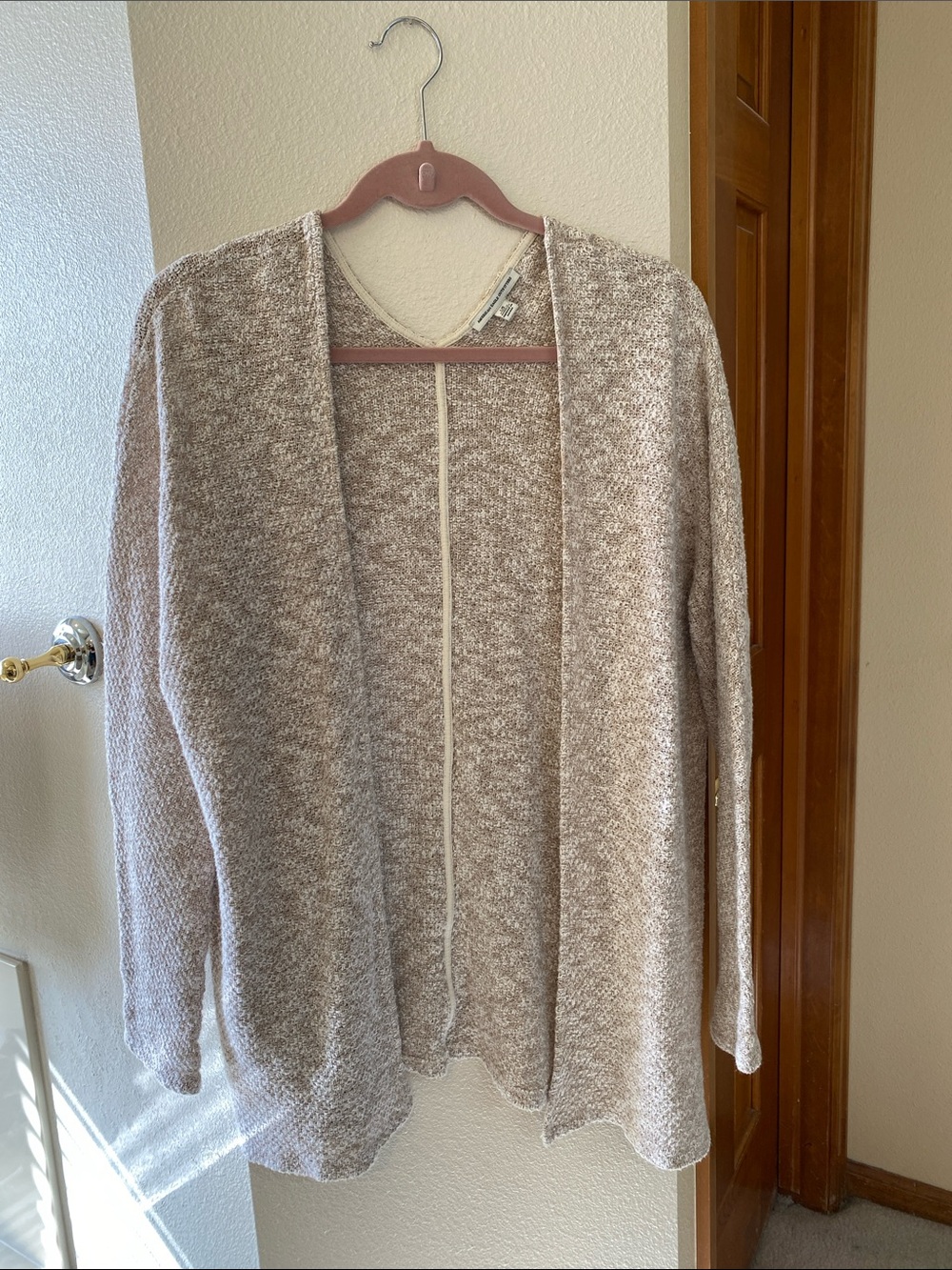 American Eagle Open-Front Cream Knit lightweight Women's Cardigan Sweater